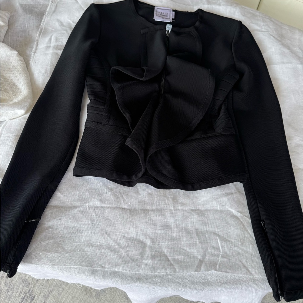 nwot Herve leger black blazer Kaydan size XS